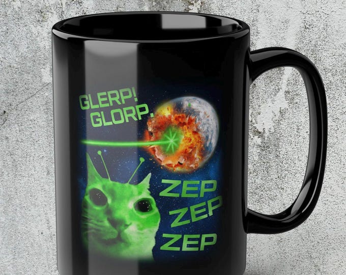 Glerp Glorp Alien Cat Meme Mug