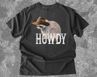Howdy Raccoon 90s Shirt, Funny Raccoon Vintage T-shirt, Vintage 90s Shirt, Vintage Distressed Meme Shirt
