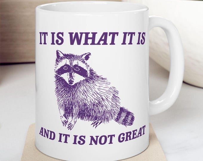 It Is What It Is and It's Not Great Raccoon Mug