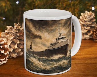Edmund Fitzgerald Mug, Lake Superior Ship Mug