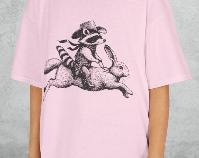 Rabbit and Raccoon Kids Tee, Children's Animal Print Clothing, Woodland Creatures Kids Top, Forest Friends Kids Shirt