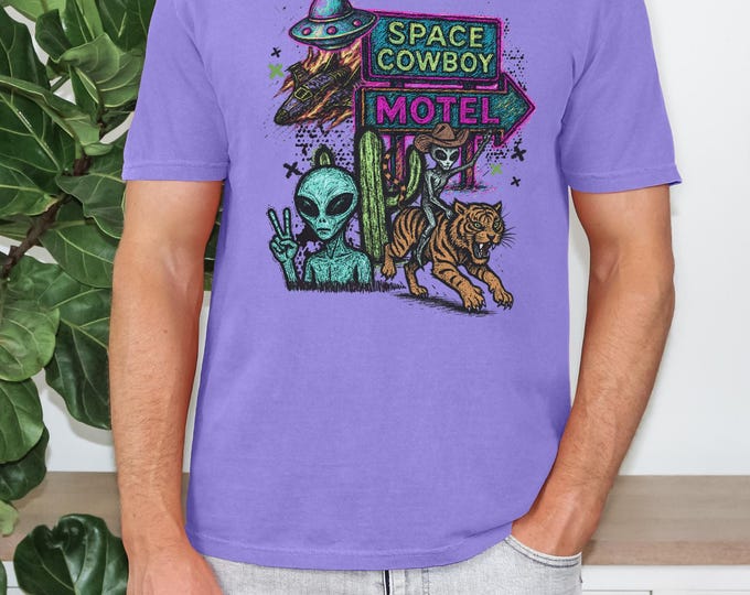 Boho Alien Cowboy Shirt, Comfort Colors Western Graphic Tee, Alien Western Tshirt, Country UFO Shirt, Cowboy Alien Shirt, Area 51 Shirt