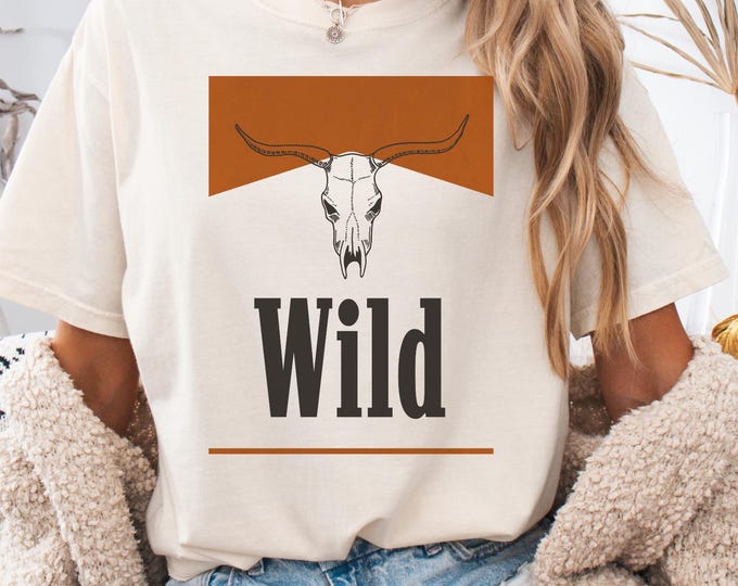 Wild Boho Cow Skull Shirt, Western Graphic Tee, Bull Skull Shirt, Cowgirl Wild Tshirt, Country Shirt, Cowboy Shirt, Raised on 90's Country