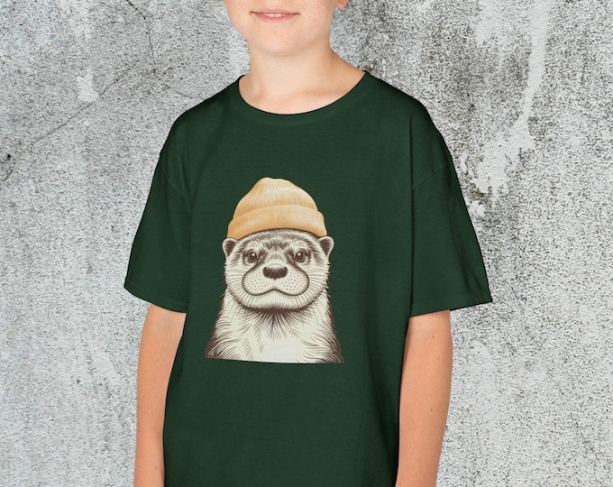 Otter Kids Tee, Cute Hipster Otter Kids Shirt