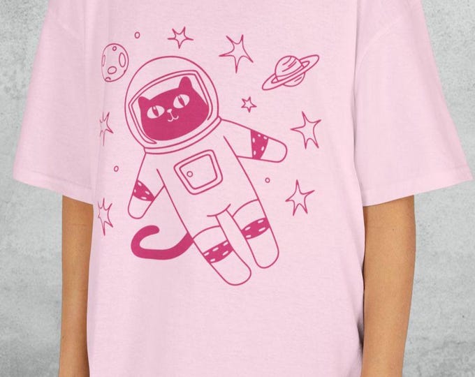 Astronaut Cat Kids Shirt, Children's Space Cat T-Shirt, Youth Cat Astronaut Top, Cat Lover Gift, Kids Graphic Tee, Space