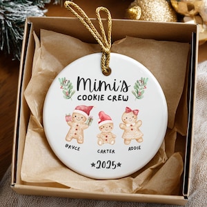 Custom Family Cookie Crew Ornament | Personalized Gingerbread Ornament | Kids Names Christmas Ornament | 2025 Holiday Keepsake