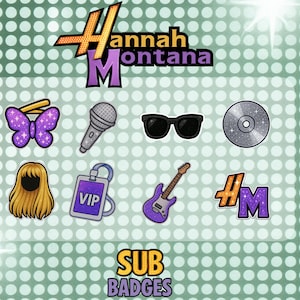 Hannah Montana Inspired Sub Badges | Twitch | Y2K 2000s | Disney Channel |