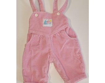 Peto vintage de pana rosa bebé con bordado de casa, hasta 3 meses, RN 50255