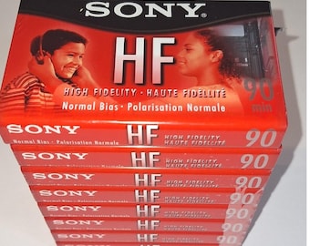 Sony HF 90 High Fidelity Normal Bias Blank Audio Cassette Tapes Lot of 8 C-90HFL