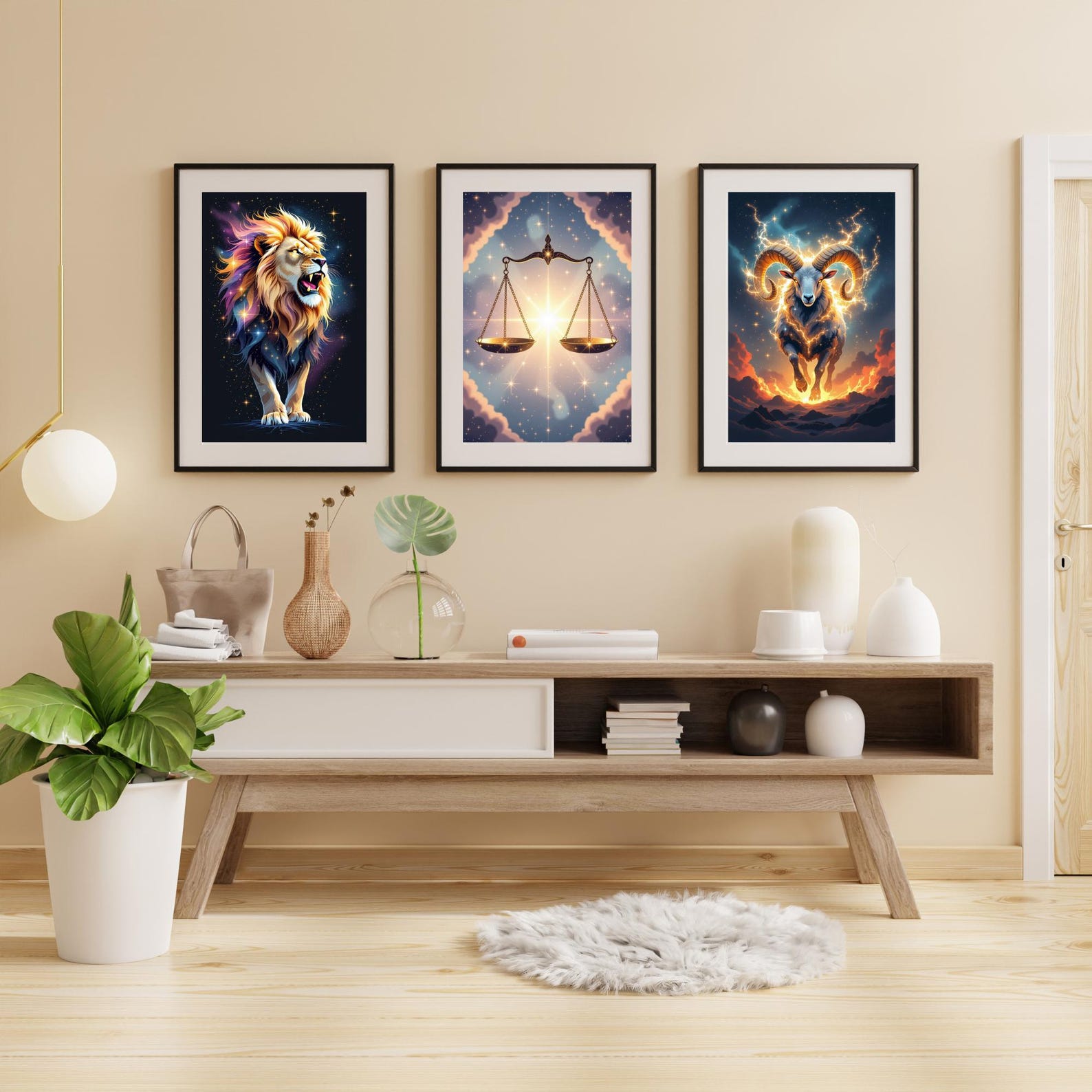Zodiac Astrology Wall Art Print Set – Celestial Gallery (digital ...