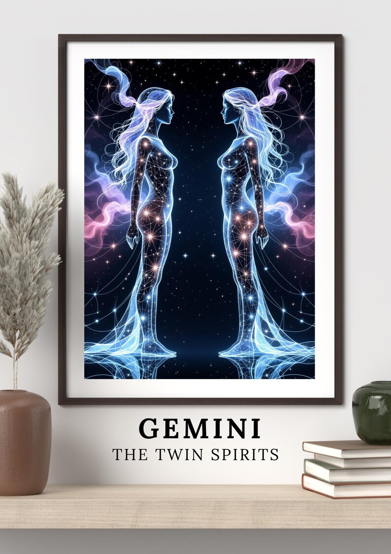Gemini Zodiac Print – Celestial Astrology Wall Art (digital Download ...