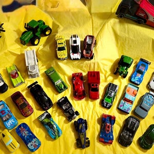 Lot of 36 Assorted Hot Wheels and other cars, Military, John Deere and Transport