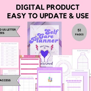Digital Self-Care Planner | Wellness and Beauty Journal PDF | Mental Health & Mindfulness | GoodNotes Canva Template
