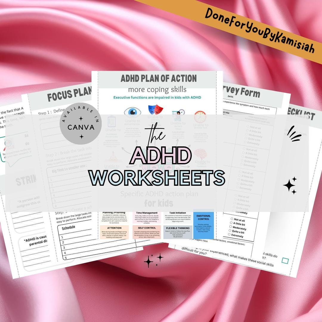 ADHD Worksheet Template: Coaching Resources for Professionals (digital ...