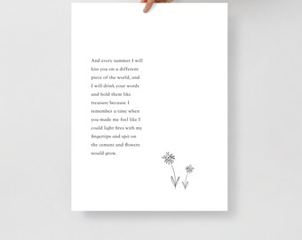 Originele gedicht print kunst aan de muur liefde poster geweldig cadeau