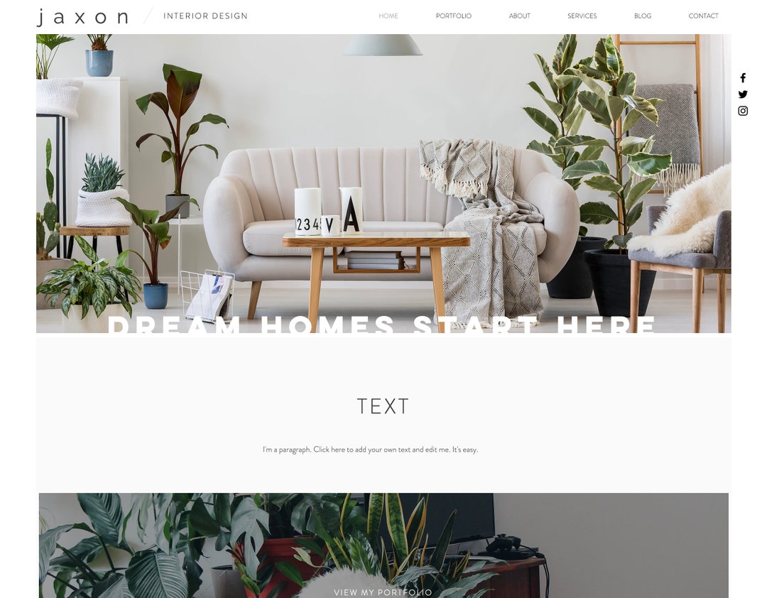 Wix Website Template for Interior Design | Interior Designer ...