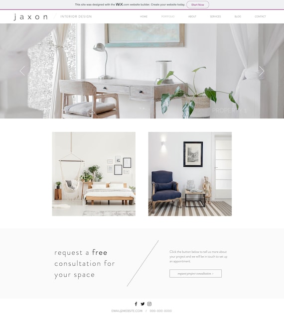 Wix Website Template For Interior Design Interior Designer Portfolio Modern Minimal Clean Wix Certified Webmaster Design