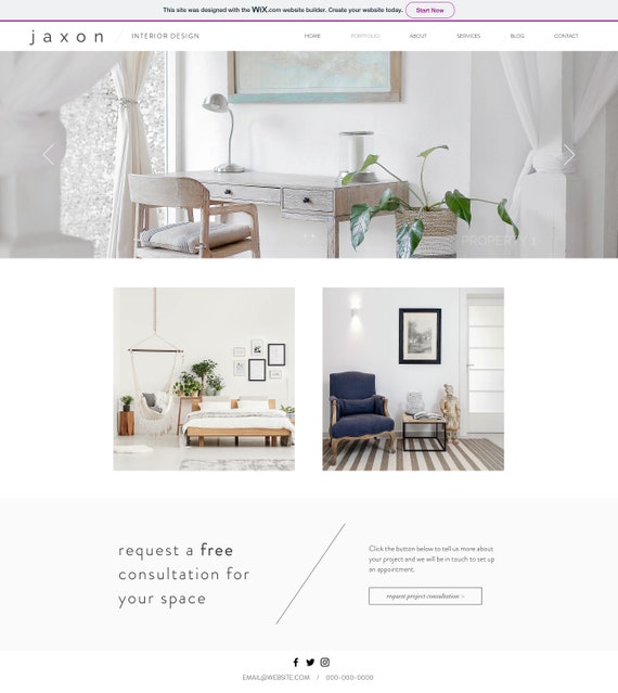 Wix Website Template For Interior Design Interior Designer Portfolio Modern Minimal Clean Wix Certified Webmaster Design