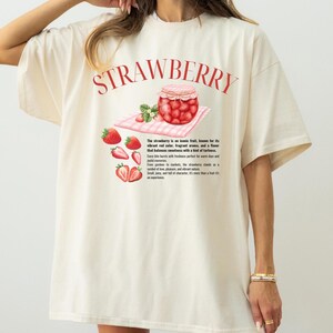 Strawberry Tshirt, Strawberry Tee Women, Exoctic Fruit Illustration, Summer Fruit, Strawberry Graphic Tee for Women, Exotic Fruit Summer Tee