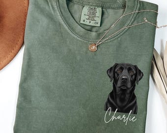 Personalized Black Labrador Shirt: Custom Dog Mom Gift, Lab Lover Tee