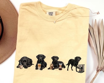 Black Labrador Coffee Club Shirt: Morning Fuel Dog Mom Tee, Lab Coffee Lover Gift