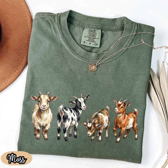 Watercolor Baby Goat Shirt: Farm Goat Mom Tee, Animal Lover Gift