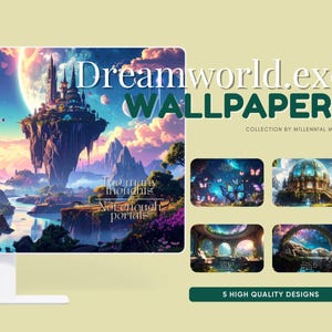 Dreamworld.exe | Whimsical & Fantasy Desktop Wallpapers | Cartoon Aesthetic Digital Backgrounds | For PC and Mac | Instant Download