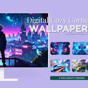 Digital Cozy Corner Pack 2 | Cartoon & Anime Desktop Wallpapers | Fantasy Aesthetic Digital Backgrounds | For PC and Mac | Instant Download