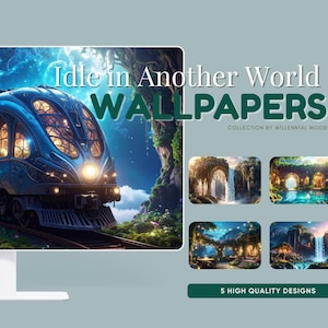 Idle in Another World | Whimsical & Fantasy Desktop Wallpapers | Cartoon Aesthetic Digital Backgrounds | For PC and Mac | Instant Download