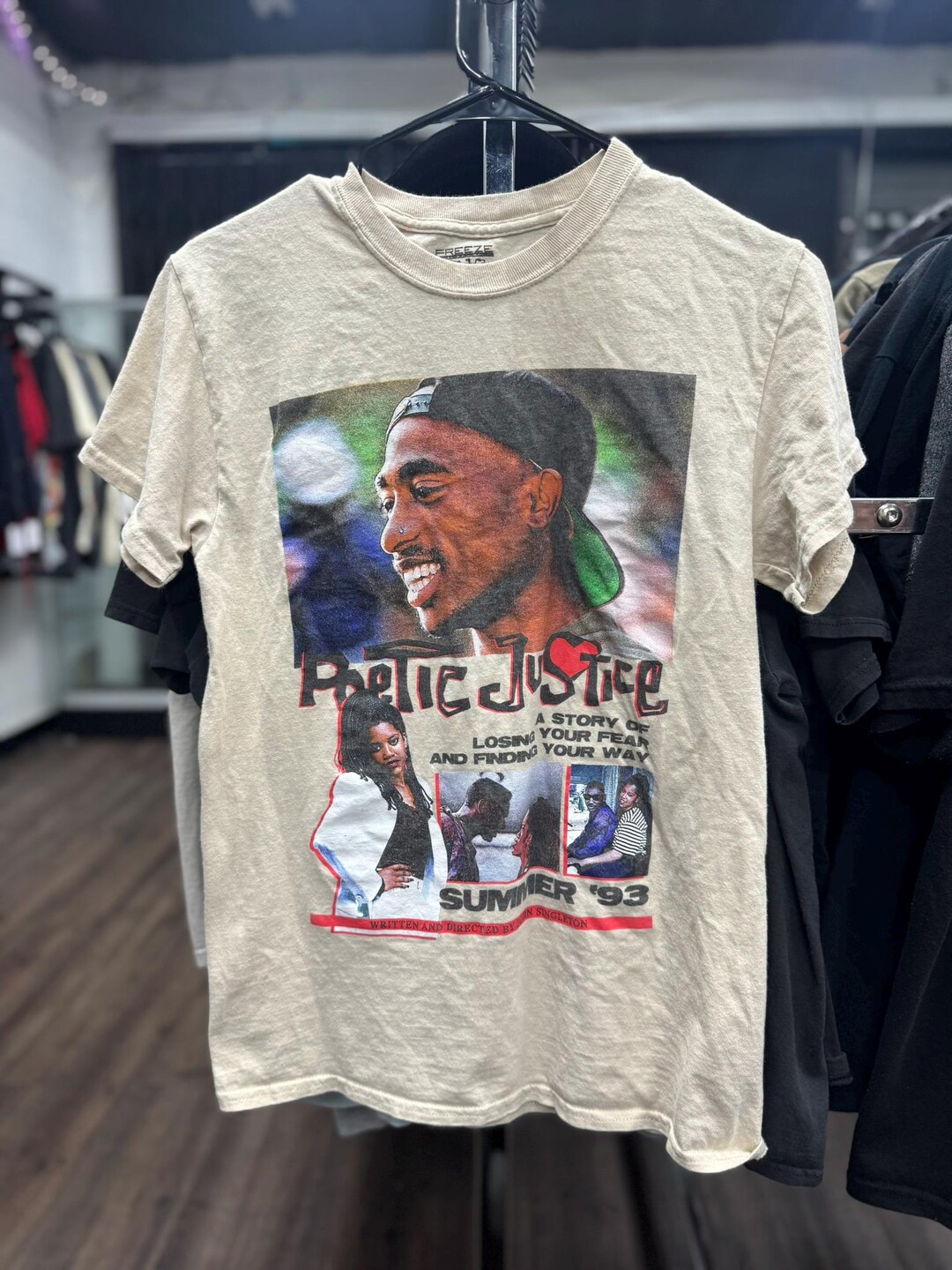 Vintage Tupac Shakur Black Poetic Justice T-Shirt main image 1