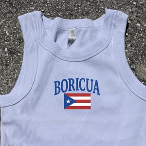 Boricua Tank top embroidered Puerto Rico PR concho DTMF should have thrown