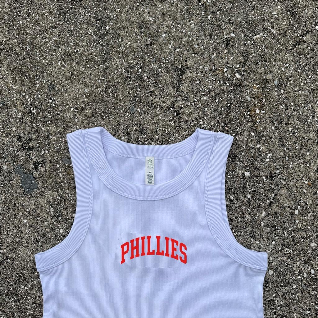 売れ筋商品|||ファナティクス カットソー トップス レディース Women's White Philadelphia Phillies Activate Slub Tank Top White Women's Fanatics White Philadelphia Phillies Activate Slub