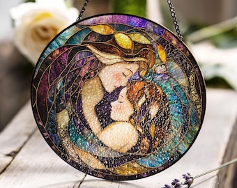 花の妖精：本物のガラスで作られたステンドグラス風の窓飾り - Etsy 日本