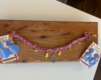 Red checkered   Bandana charm necklace