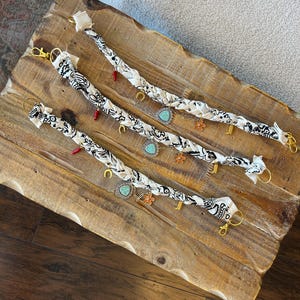 Ivory turquoise Bandana charm necklace