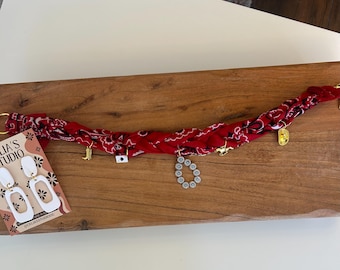 Red Bandana charm necklace