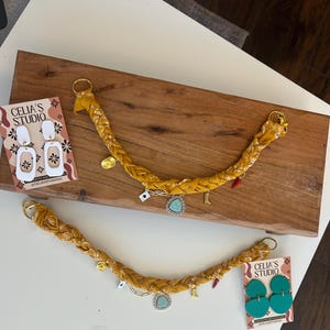 Mustard yellow Bandana charm necklace