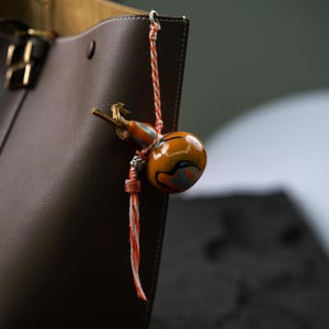 Amuleto de calabaza para bolso del Año Nuevo Lunar, amuleto de laca artesanal, amuleto personalizado para bolso, llavero de la suerte, accesorio para coche y mochila, regalo personalizado.