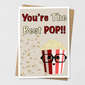 Miglior biglietto d'auguri pop per la festa del papà, download immediato, stampa digitale