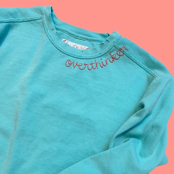 Garment Dyed | Custom Freehand Chainstitch Embroidered Sweatshirt | Gift Idea