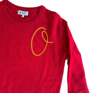 Oversized Monogram Cashmere Sweater | 100% Cashmere | Freehand Chainstitch Embroidered | Monogrammed Sweater | Gifts for Her