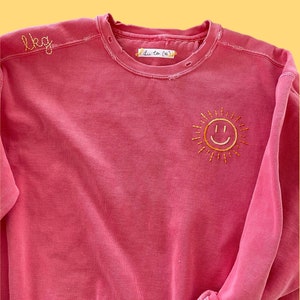 Garment Dyed | Custom Hand Embroidered Sweatshirt | Unisex Fit