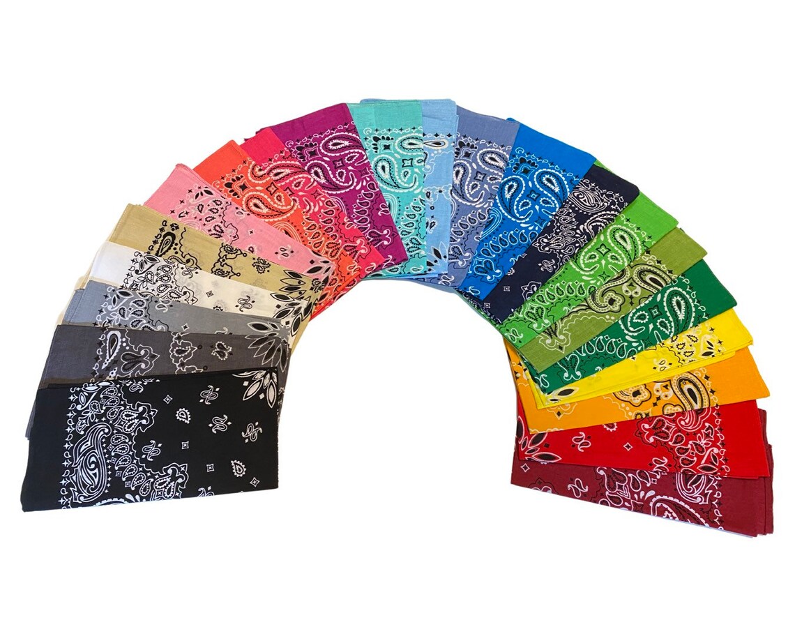 embroidered bandana with chainstitch
