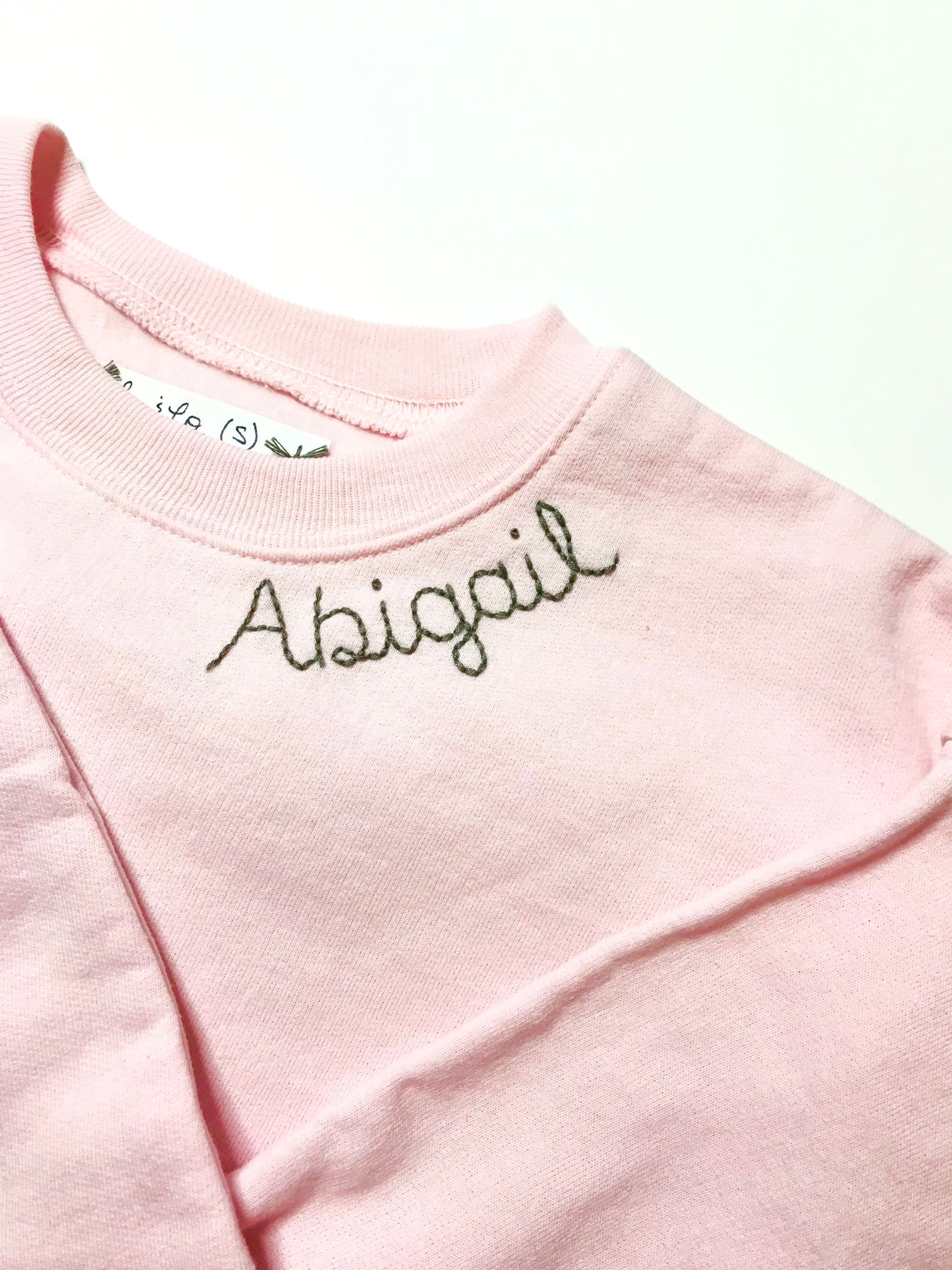 Custom Hand Embroidered Collar Crew Neck Sweatshirt / Unisex Etsy