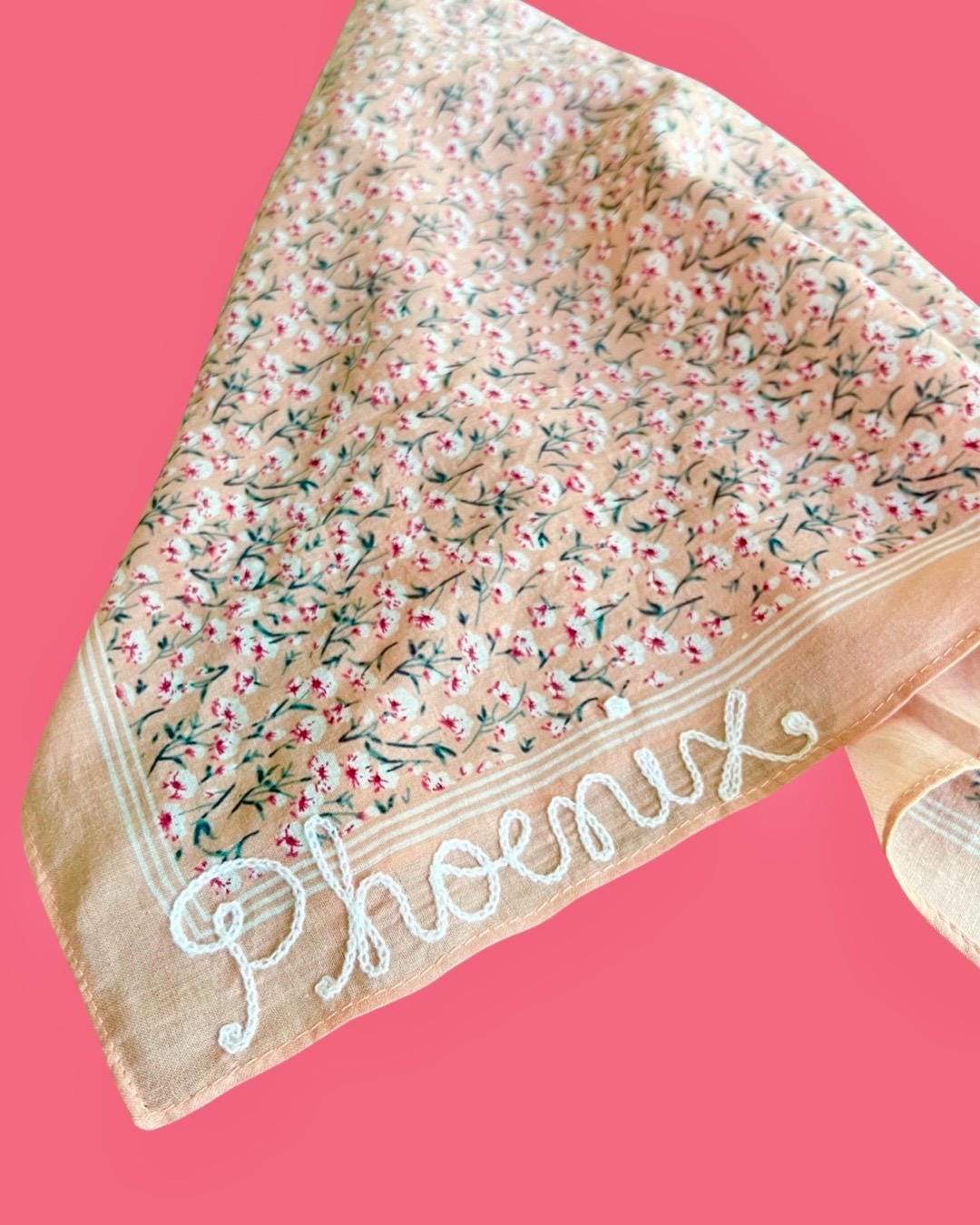 Retro Vintage Floral Custom Embroidered Bandana | Gift Idea ...