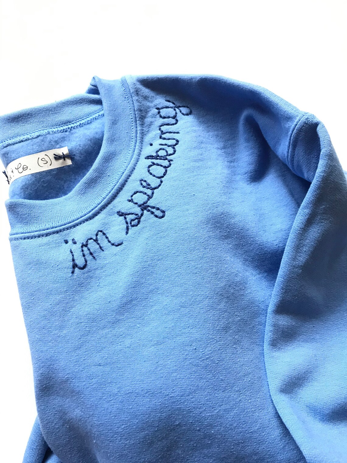 Custom Hand Embroidered Collar Crew Neck Sweatshirt / Unisex Etsy