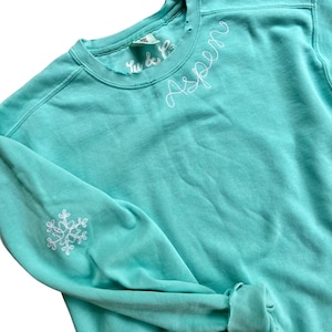 Garment Dyed | Custom Freehand Chainstitch Embroidered Sweatshirt | Gift Idea