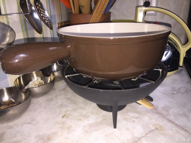 Vintage le Creuset 22 Fondue Open Sauce Pan Pot Brown Just
