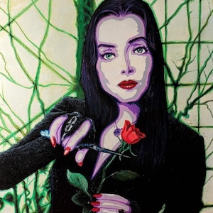 The Addams Family &quot;Mortcia&quot; - Original acrylic painting on canvas of Morticia Addams from the classic show The Addams Family