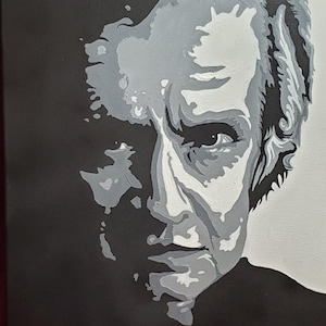 Johnny Cash &quot;Hurt&quot; - Original painting on canvas of country music legend Johnny Cash